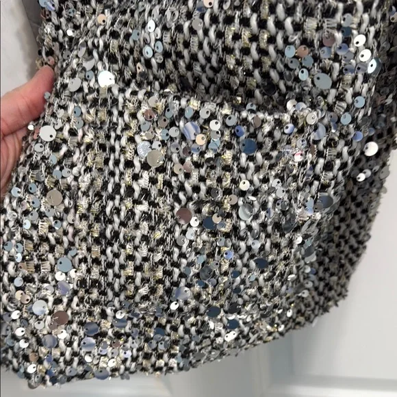 Sequin Embellished Jacket - Silver - Size Large (10-14) - Picture 10 of 13
